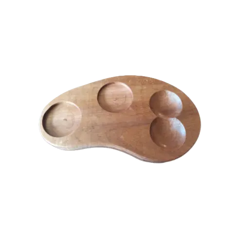 Charola mezcalera de madera - 2 servicios