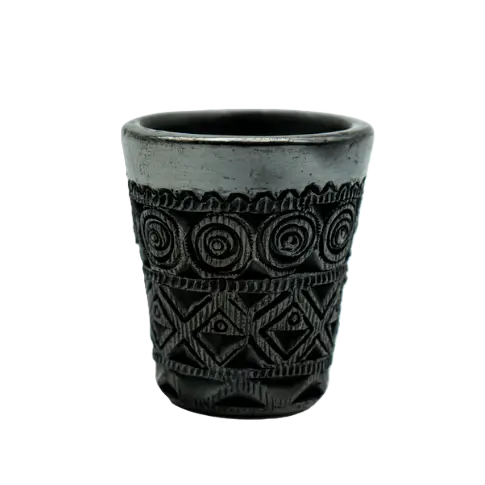 Vaso mezcalero barro negro