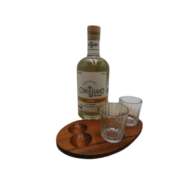 Regalo Clásico 4 - Botella + vasos + charola