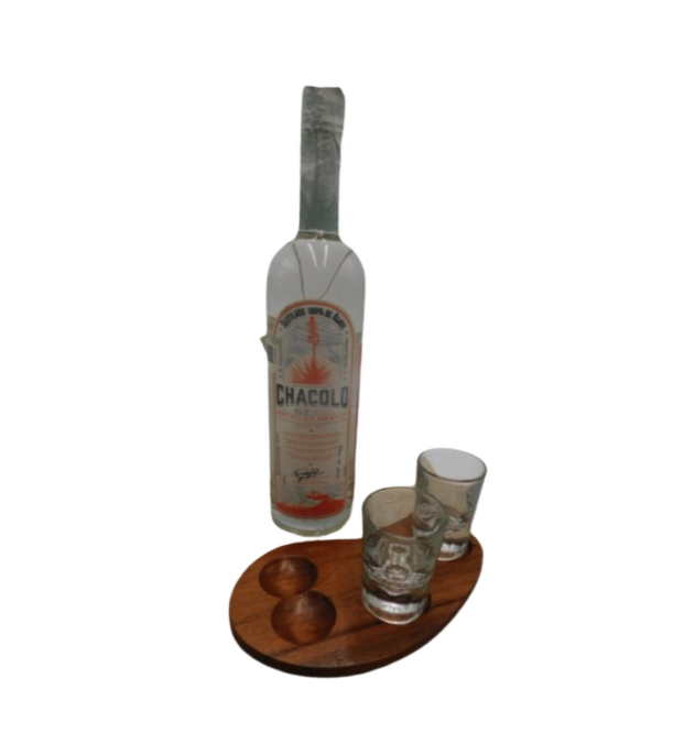 Regalo Premium 4 - Botella + vasos + charola