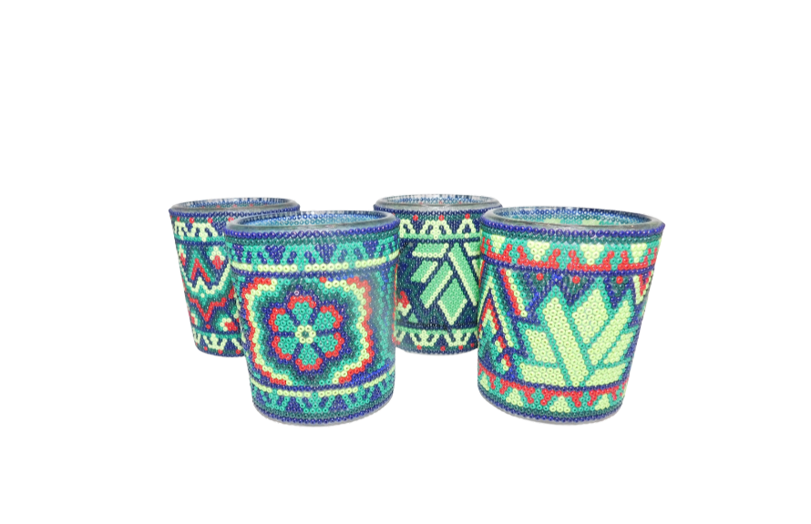 Regalo Base 4 - Vasos mezcaleros Wixárica (4 piezas)