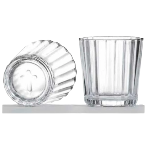 [VASO-MEZ-EST-27OZ] Vaso mezcalero estriado con cruz 2.7oz/80ml