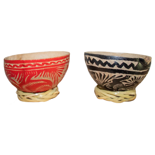 [JICAR-LAB-NEG] Jícara mezcalera labrada negra (hasta 5 oz aprox) con rodete